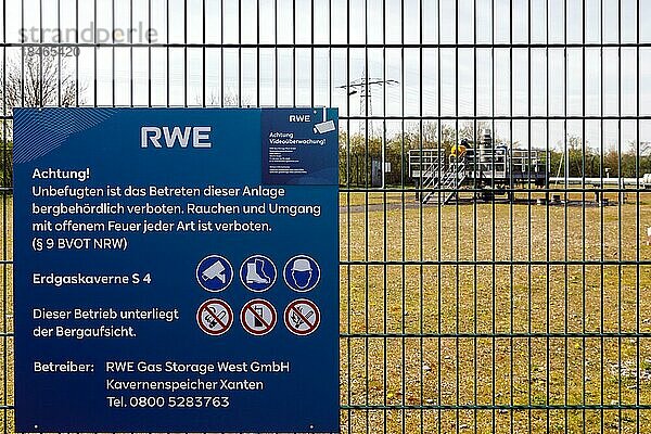 RWE Gas Storage West GmbH  Kavernenspeicher Xanten  Erdgasspeicher im Untergrund  Xanten  Nordrhein-Westfalen  Deutschland  Europa