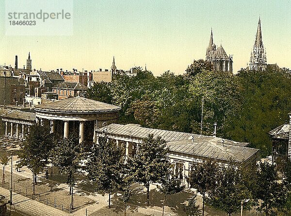 Der Elisenbrunnen in Aachen  Nordrhein-Westfalen  Deutschland  Historisch  Photochromdruck aus den 1890er-Jahren  Europa