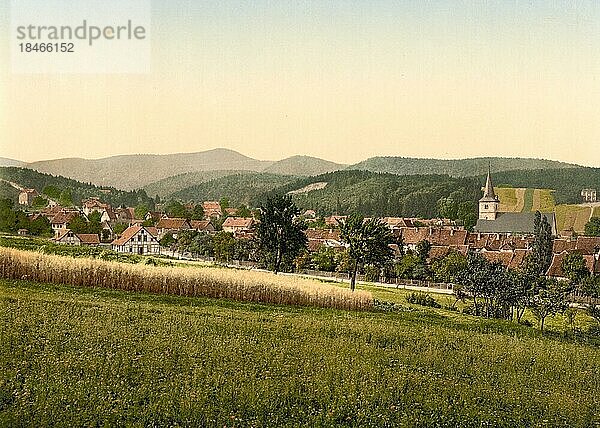 Bad Sachsa  Niedersachsen  Deutschland  Historisch  digital restaurierte Reproduktion einer Photochromdruck aus den 1890er-Jahren  Europa