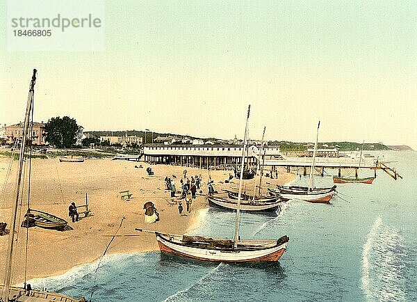 Strandpromenade in Ahlbeck in Mecklenburg-Vorpommern  Deutschland  Historisch  Photochromdruck aus den 1890er-Jahren  Europa