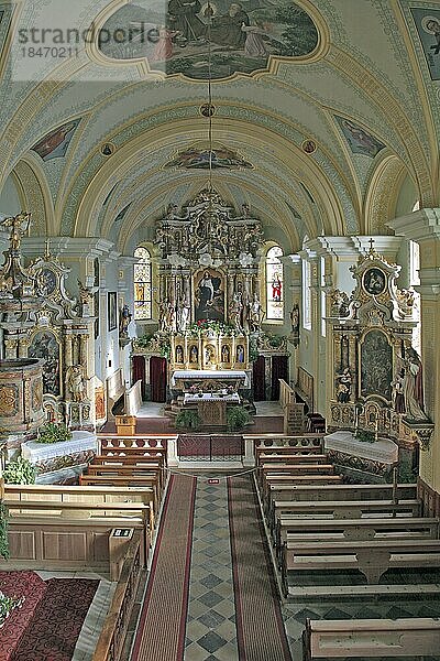 Die barocke Wallfahrtskirche Unser Frau in Schnals liegt im gleichnamigen Ort Unser Frau (Gemeinde Schnals)  dem größten Ort im Schnalstal in Südtirol  Italien  Europa