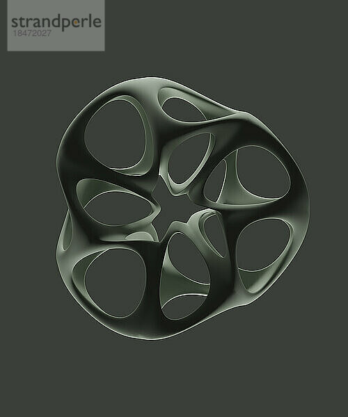 Abstrakte moderne 3D-Form vor grauem Hintergrund