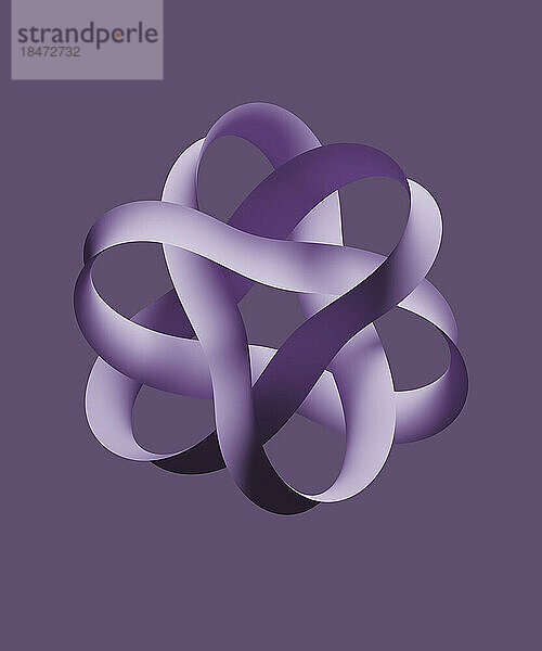 Abstrakte Form vor violettem Hintergrund