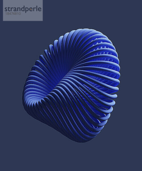 Blaues abstraktes 3D-Design vor farbigem Hintergrund