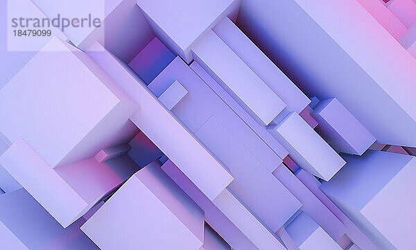 Illustration of gradient cubes in pastel shades