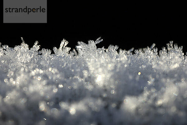 Makrofotografie von Schneekristallen