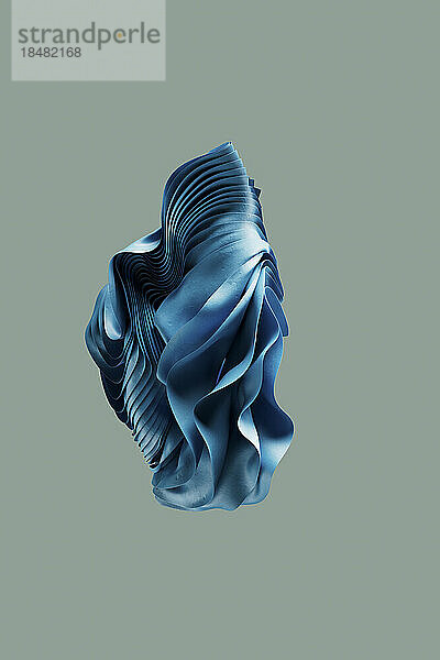 Dreidimensionale Darstellung eines blauen  welligen Objekts