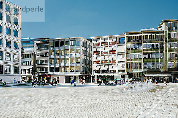 City hall and modern buildings at town square  Stuttgart  Germany