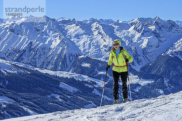 Austria  Tyrol  Female skier in Kitzbuhel Alps