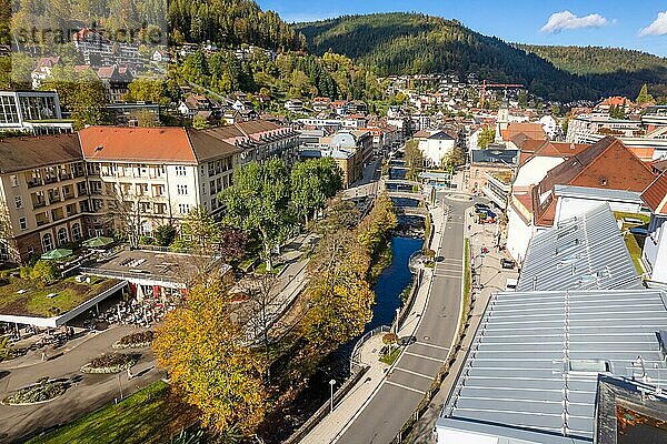 Luftbild der Innenstadt  Bad Wildbad  Schwarzwald  Deutschland  Europa