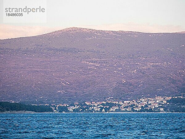 Abendrot über dem Meer  Insel Krk  Kvarner Bucht  Kroatien  Europa