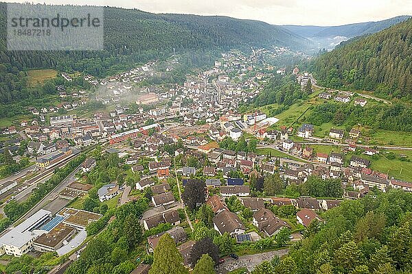 Luftbild auf die Innenstadt  Bad Wildbad  Schwarzwald  Deutschland  Europa