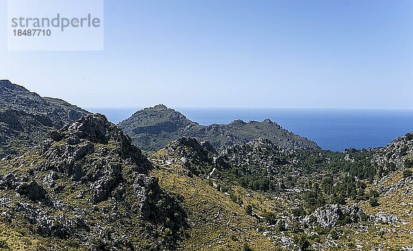 Berglandschaft bei Sa Colobra  Serra de Tramuntana  Mallorca  Balearen  Spanien  Europa