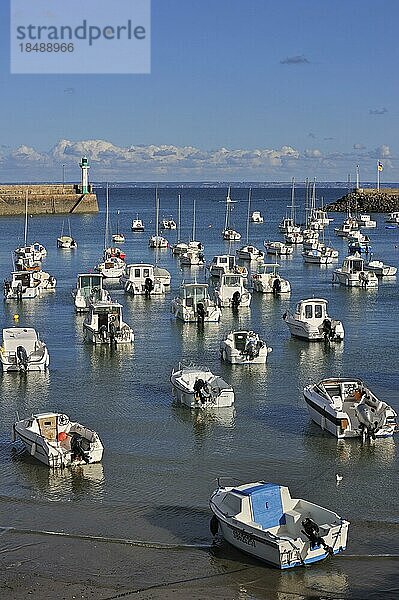 Fischerboote im Hafen von Saint Quai Portrieux  Côtes d Armor  Bretagne  Frankreich  Europa