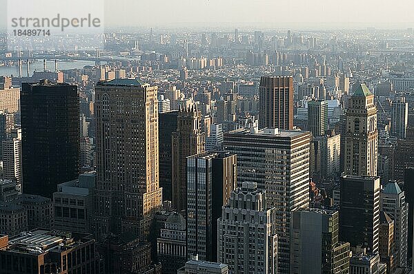 Aerial views of the Midtown West & Theater District  New York  USA  Nordamerika