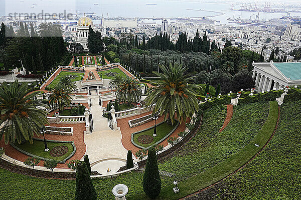Die Bahai-Terrassen (die Hängenden Gärten von Haifa)  UNESCO-Weltkulturerbe  Berg Karmel  Haifa  Israel  Naher Osten