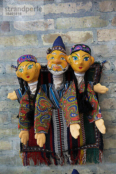 Handgefertigte Puppen  Bukhara Puppentheater  Buchara  Usbekistan  Zentralasien  Asien