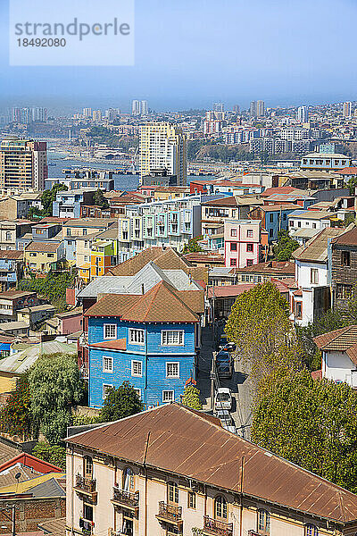 Bunte Häuser  Valparaiso  Chile  Südamerika