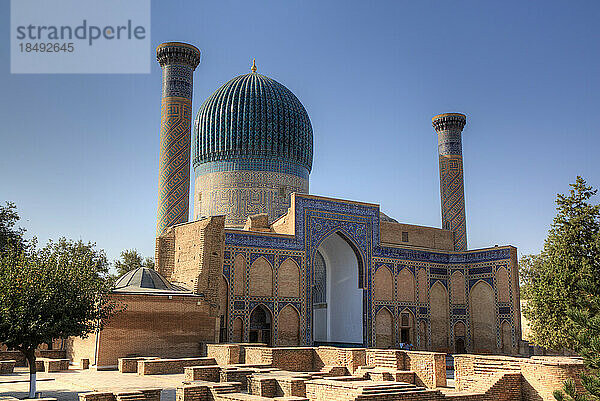 Gur-E-Amir-Komplex (Mausoleum)  erbaut 1403  Begräbnisstätte von Amir Temir  UNESCO-Weltkulturerbe  Samarkand  Usbekistan  Zentralasien  Asien