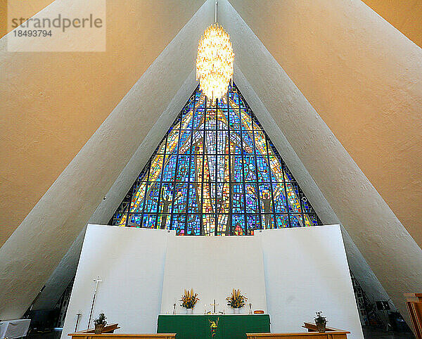 Innenraum  Kathedrale von Tromsö  Tromsö  Norwegen  Skandinavien  Europa