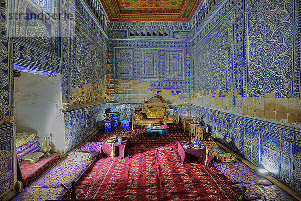 Empfangsraum des Emirs  Tasch Khauli Palast  1830  Ichon Qala (Itchan Kala)  UNESCO Weltkulturerbe  Chiwa  Usbekistan  Zentralasien  Asien