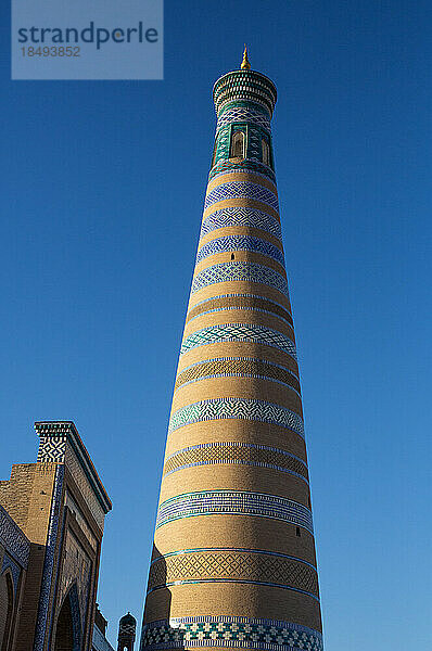 Islam Khoja Minarett  Ichon Qala (Itchan Kala)  UNESCO Weltkulturerbe  Chiwa  Usbekistan  Zentralasien  Asien