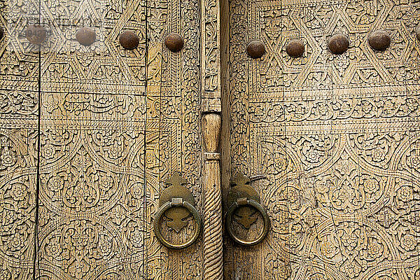 Alte Tür  Tasch Khauli Palast  1830  Ichon Qala (Itchan Kala)  UNESCO Weltkulturerbe  Chiwa  Usbekistan  Zentralasien  Asien