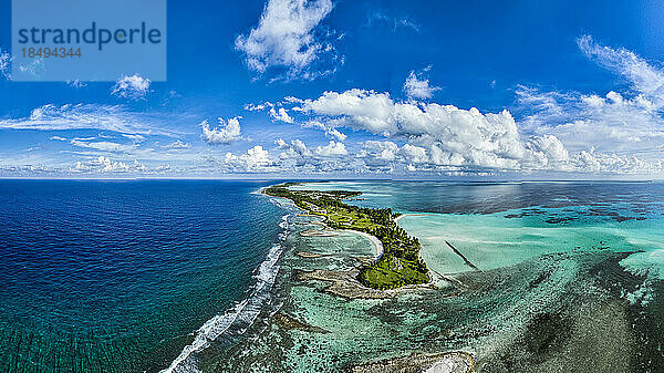 Luftaufnahme der Heimatinsel  Cocos (Keeling) Inseln  Australisches Territorium im Indischen Ozean  Australien  Indischer Ozean