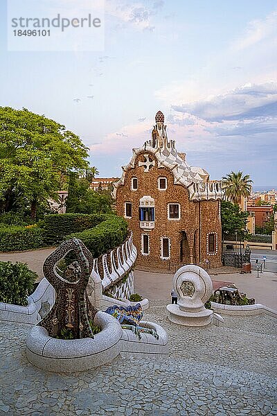 Park Güell  Parkanlage von Antoni Gaudi  Barcelona  Katalonien  Spanien  Europa