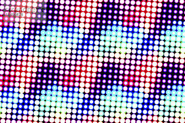 Buntes  abstraktes  formatfüllendes Muster mit rosa  lila und blauen Kreisen