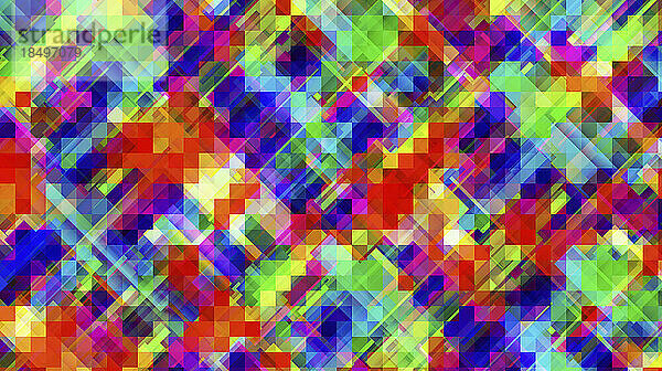 Gitterquadrate über komplexem mehrfarbigem abstraktem Muster