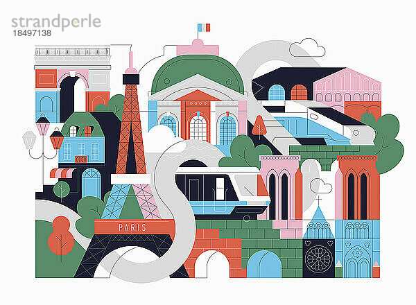 Geometrische Illustration von Paris  Frankreich