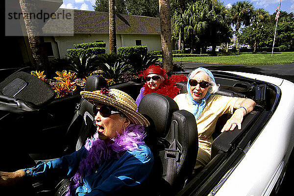 Buntes Bild von älteren Frauen im Ruhestand  die Spaß haben