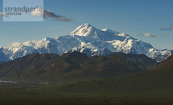 Denali  der höchste Gipfel Nordamerikas  an einem klaren Tag gesehen