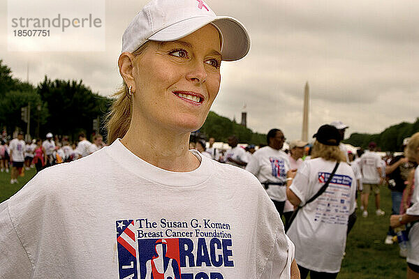 Susan Carter helps organize the Susan G. Komen Foundation's Race for the Cure event in Washington  DC.
