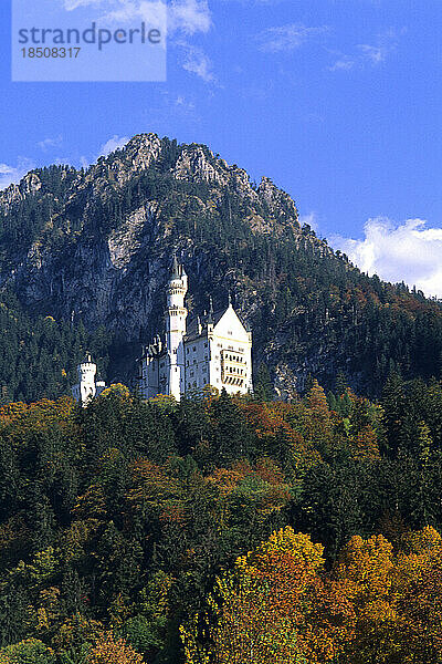 Schloss Neuschwanstein Eingebettet in den bayerischen Alpen  Füssen  Deutschland