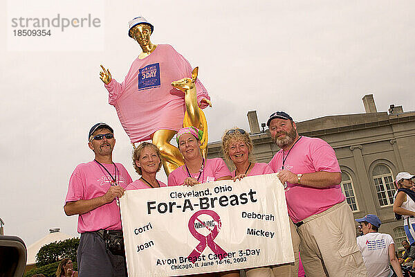 A team from Cleveland participates in a breast cancer walk in Washington DC.