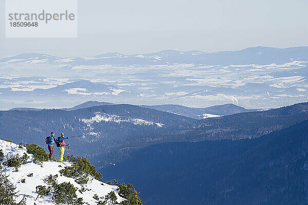 Skifahrer auf Schneeberg