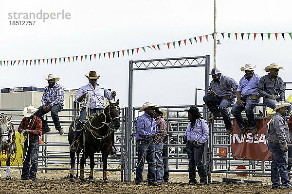 Cowboys and cowgirls gathering at the Arizona Black Rodeo