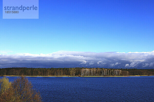 Germany  Brandenburg State  Storm clouds gathering over Lake Werbellin
