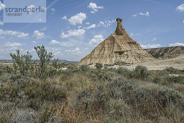 Spanien  Navarra  Monolith Castildetierra in Bardenas Reales