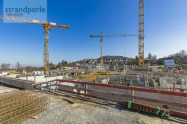 Deutschland  Baden-Württemberg  Leonberg  Baustelle eines neuen Mehrfamilienhauses