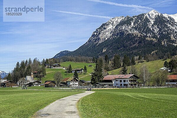 Oberstdorf  hinten Rubihorn und Gaißalphorn  Oberallgäu  Allgäu  Bayern  Deutschland  Europa