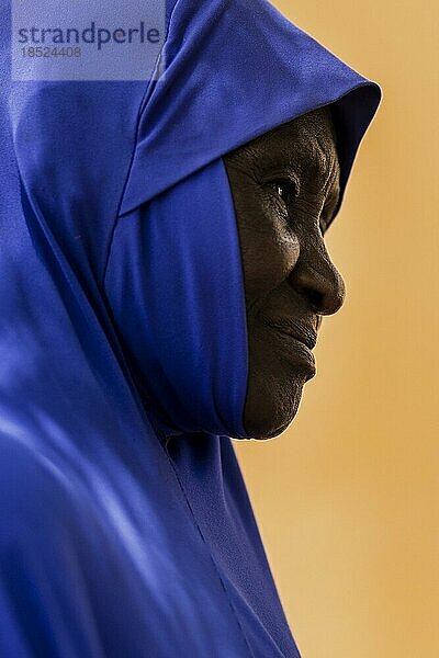 Porträt einer Muslima in Afrika.  Ouallam  Niger  Afrika