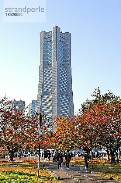 Yokohama Landmark Tower Blick vom Unga Park Yokohama Stadt Kanagawa Japan Asien