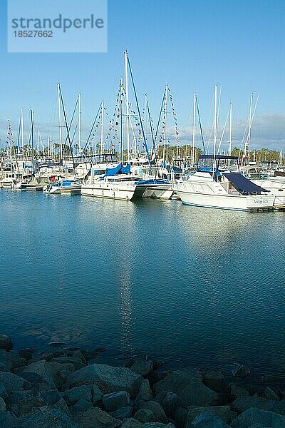 Angedockte Boote in der Glorietta Bay  Coronado  Kalifornien  USA  Nordamerika