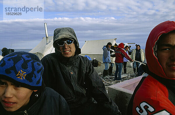 Inuit-Lager  North Slope Gebiet  Alaska  USA; North Slope  Alaska  Vereinigte Staaten von Amerika