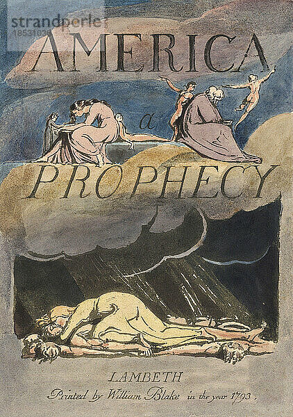 Titelblatt von William Blake aus seinem 1793 veröffentlichten Buch America  A Prophecy.