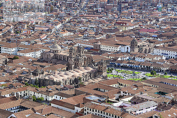 Blick auf den Hauptplatz und die Kathedrale in Cusco; Cusco  Peru