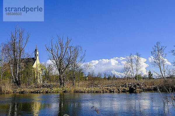 Wallfahrtskirche St. Rasso  Ampermoos  Grafrath  Fünfseenland  Oberbayern  Bayern  Deutschland  Europa